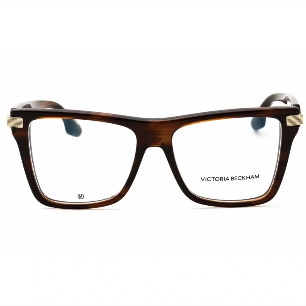 Victoria Beckham Women's Eyeglasses Brwn Horn Acetate CatEye Frame VB2677-227NEW